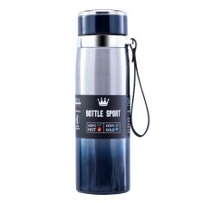 Thermos Vacuum Flask Outdoor Portable Rope Filter Insulated Stainless Steel Water Bottle